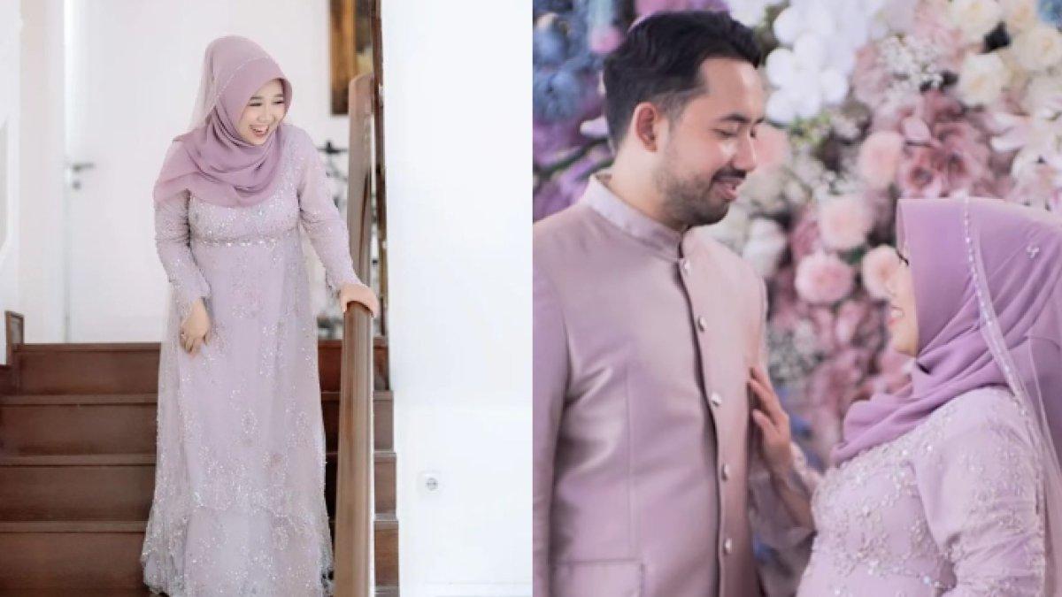 Penampilan Kiky Saputri dan Muhammad Khairi yang lebih religius saat acara 4 bulanan.