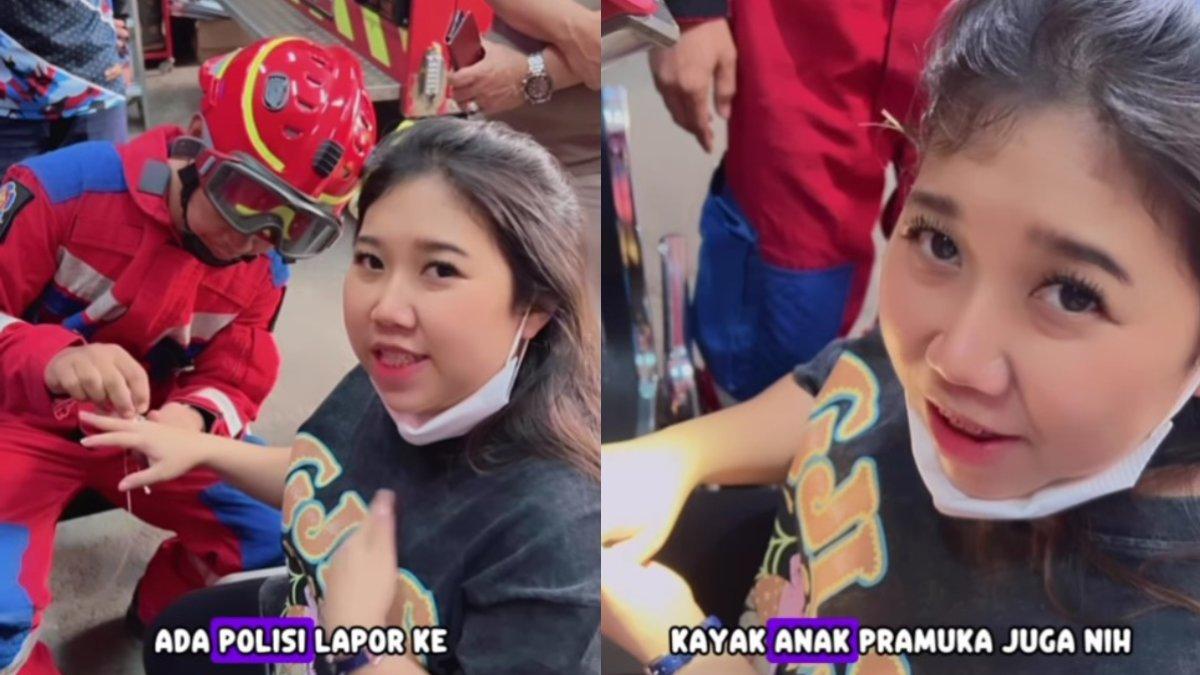 KIKY SAPUTRI DATANGI DAMKAR - Menjelang melahirkan sang buah hati, Kiky Saputri justru mengunjungi kantor pemadam kebakaran.