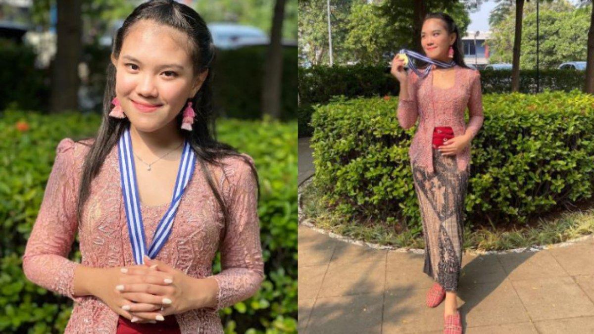 Kirana Velovoice anggun pakai kebaya pink