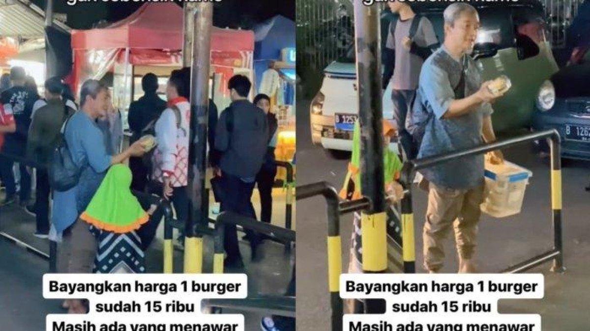 Kisah Bapak di Depok Jualan Burger Rp 15 Ribu