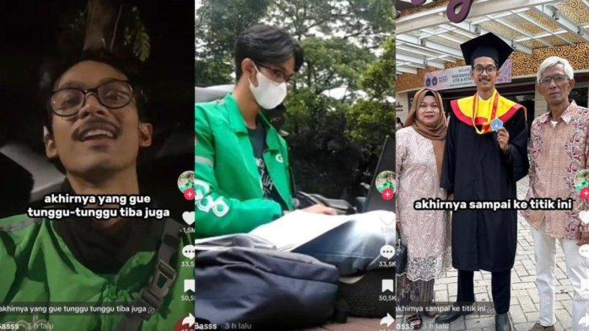 Kisah pemuda 4 tahun jadi ojol hingga akhirnya sarjana viral di medsos.