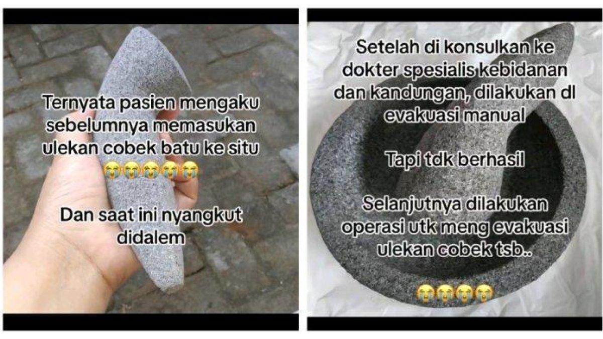 Kisah seorang perempuan yang memasukkan ulekan cobek ke dalam area kewanitaannya.