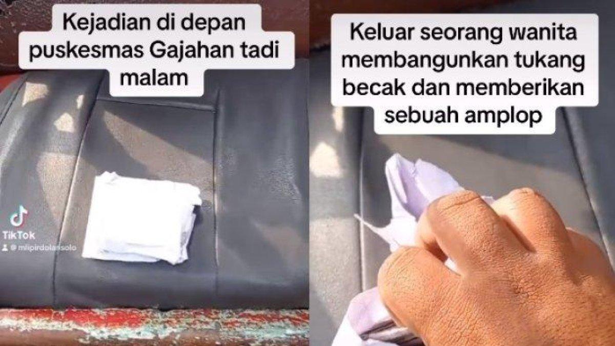 Tukang becak diberi amplop dikira uang segepok, ternyata isinya koran bekas