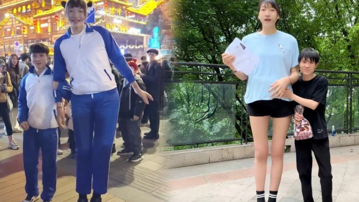 Kisah viral pasangan suami istri di China punya perbedaan tinggi badan yang mencolok.