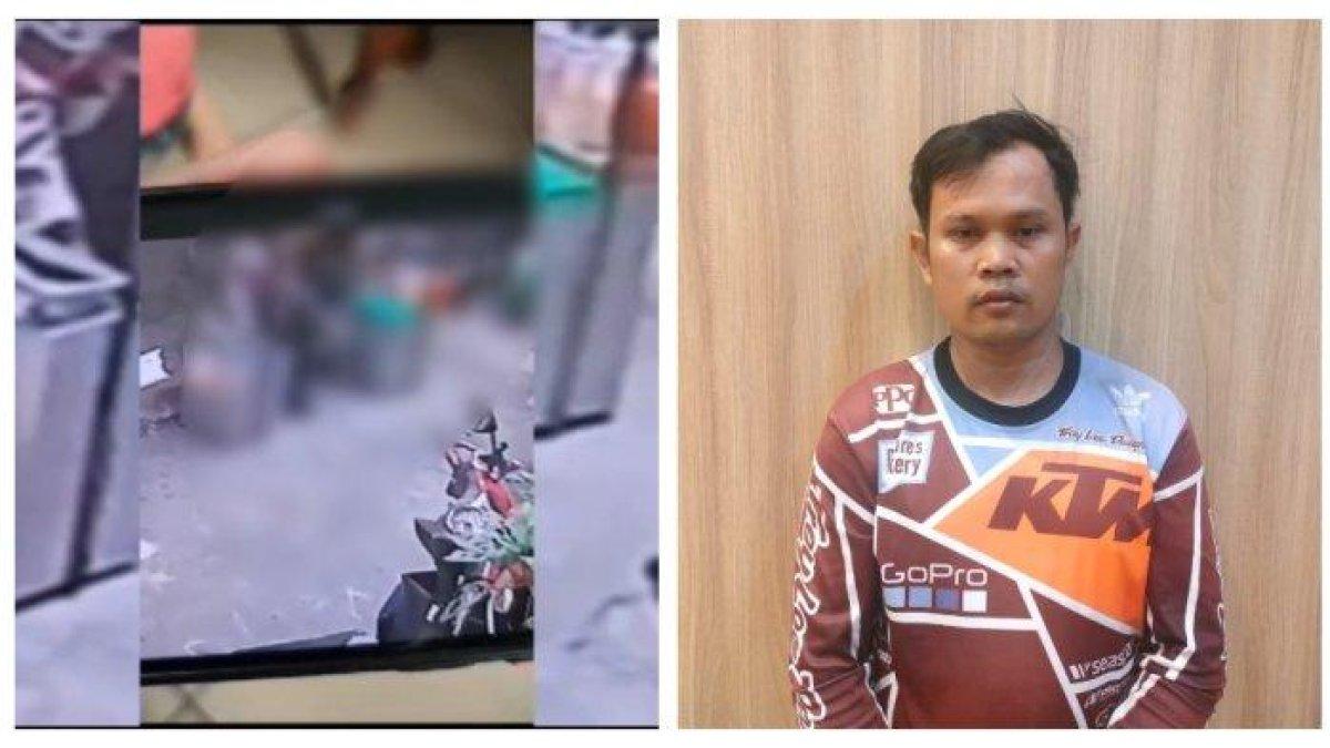 Kolase Foto tangkapan CCTV aksi pencabulan tukang cireng di Sunter dan pelaku Numan (39). Balita perempuan berusia 2 tahun tukang cireng, Numan (39) di Sunter sempat menarik tangan kakaknya saat dilecehkan. Namun sang kakak hanya diam.