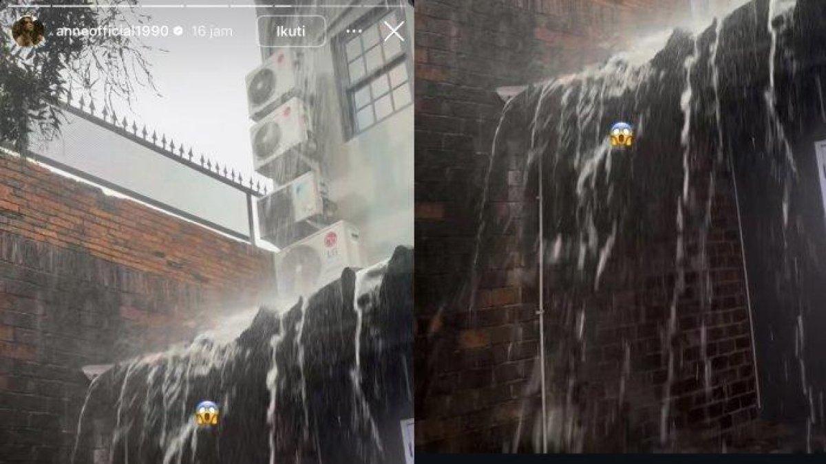 RUMAH - Kondisi terkini rumah yang ditinggali Putri Anne tanpa Arya Saloka terekam, dicapture (4/5/2025). Ibu Ibrahim tunjukkan rooftop saat dilanda hujan deras.