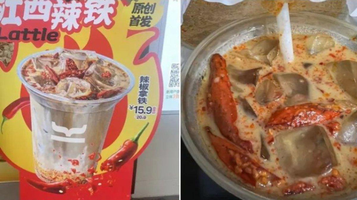 Kopi cabai, menu baru dari kedai kopi Jingshi Coffee yang viral di Provinsi Jiangxi, China.