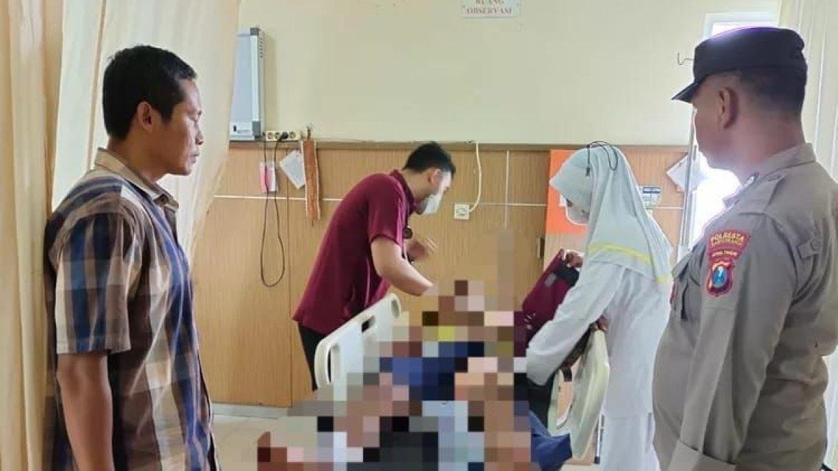 Korban saat dibawa ke rumah sakit