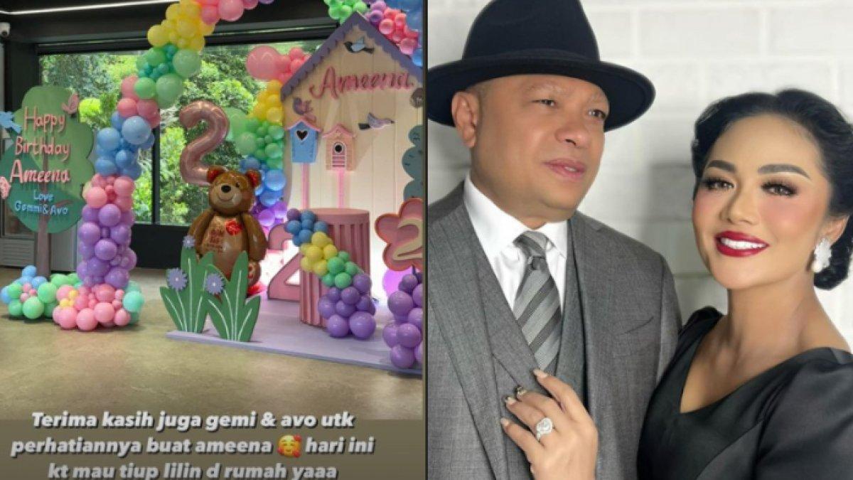 Krisdayanti dan Raul Lemos membuatkan dekorasi pesta yang cantik untuk Ameena