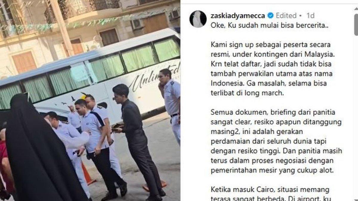 KEJADIAN MENCEKAM - Kronologi Zaskia Adya Mecca dikepung 20 intel dan polisi Mesir gegara ikut Long March to Gaza