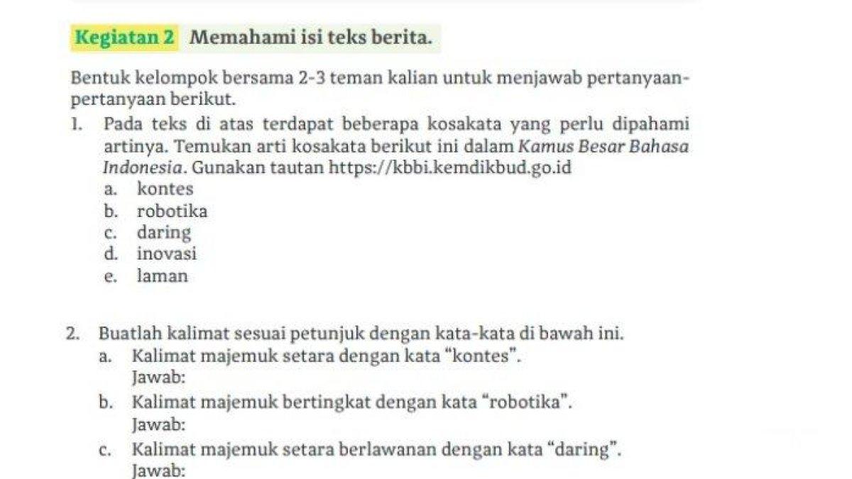 Soal buku Bahasa Indonesia Kelas 11 halaman 36 37 Kurikulum Merdeka - Kunci jawaban Bahasa Indonesia Kelas 11 halaman 36 37 Kurikulum Merdeka, kegiatan 2: memahami isi teks berita, Bab 2, Buku Cerdas Cergas Berbahasa