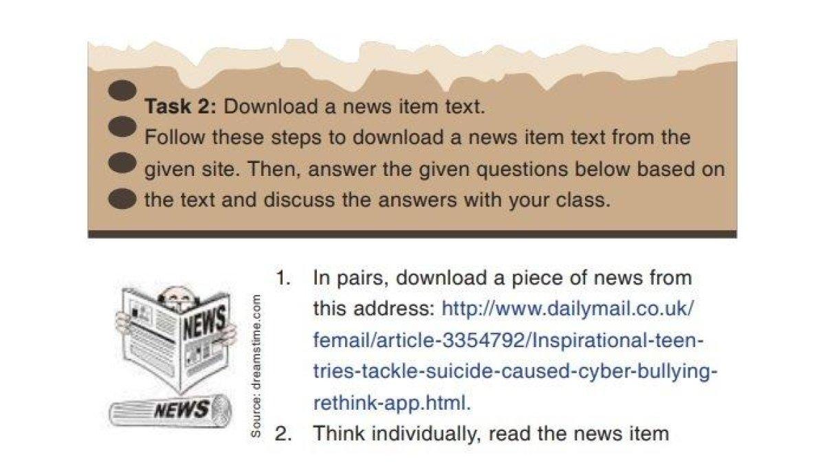 Kunci jawaban Bahasa Inggris Kelas 12 halaman 73. Siswa diminta menjawab soal terkait download a news item text pada Task 2.