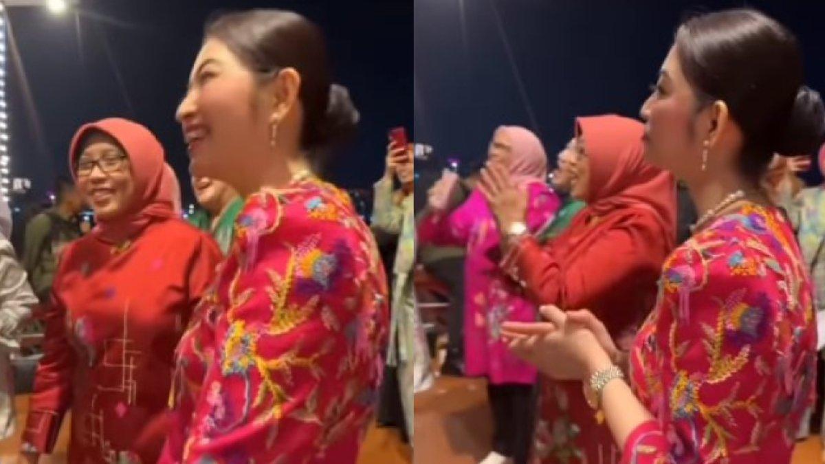 GAYA SELVI ANANDA - Kunjungi Makassar, Selvi Ananda asyik nyanyi dan berjoget bareng ibu-ibu sambil menikmati lantunan musik.