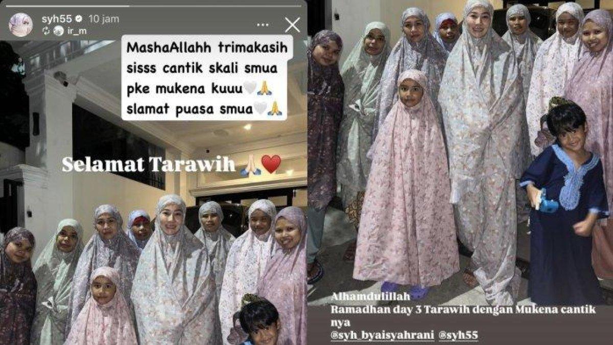 LARIS - Dagangan mukena Aisyahrani diborong pelanggan untuk sholat tarawih yang capture, (4/3/2025). Syahrini malah tak jualan mukena di Ramadan kali ini.