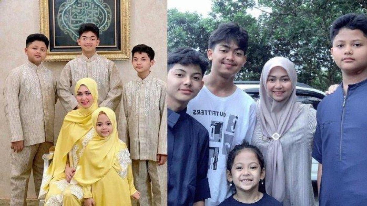 KAKAK IPAR SYAHRINI - Lala Nurlela bersama keempat anaknya.