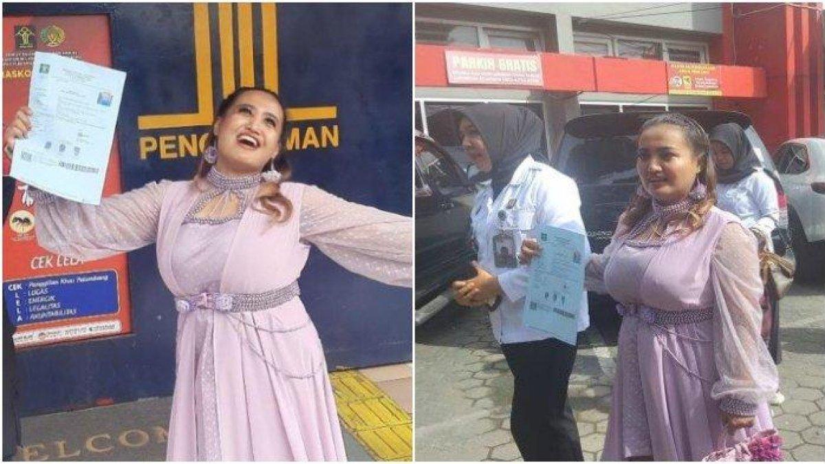 Lina mukherjee saat berjalan keluar meninggalkan gedung lapas wanita Palembang, Rabu (20/11/2024).