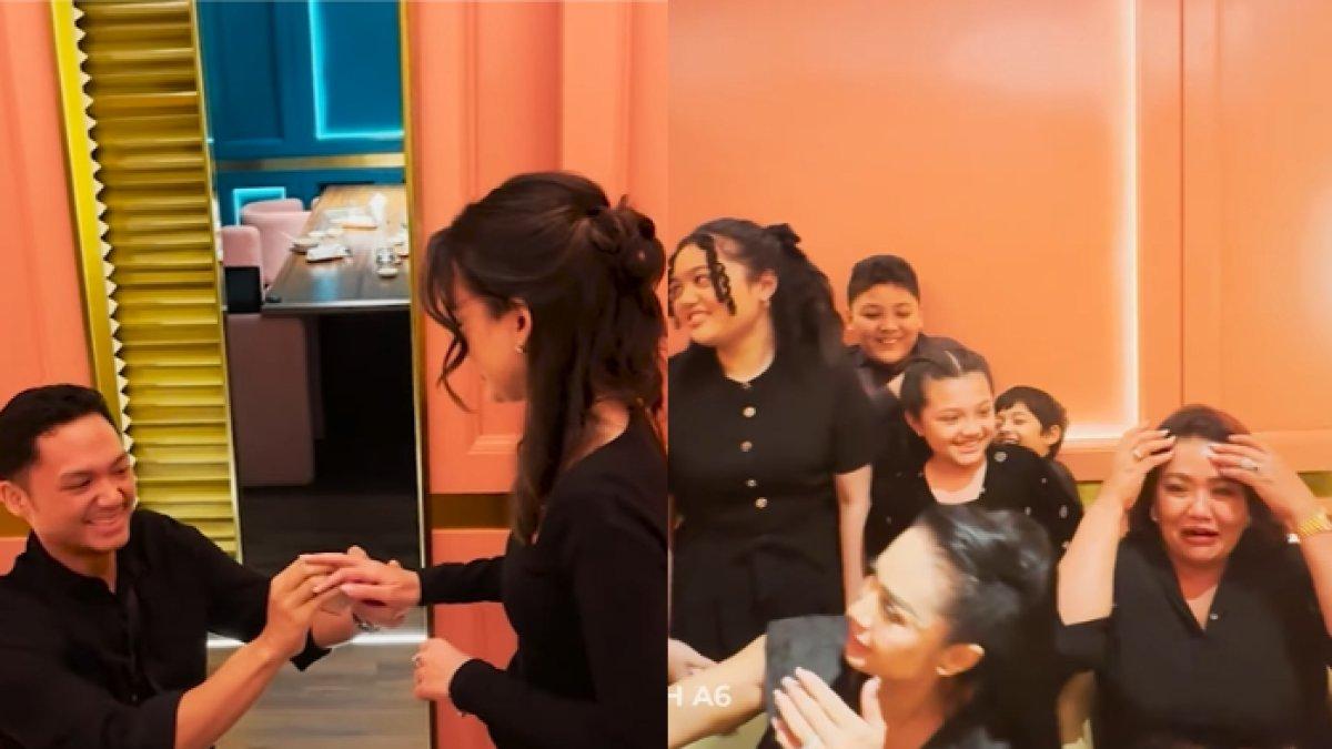 Luh Gede Herryani tampak heboh saat Azriel berlutut di hadapan Sarah
