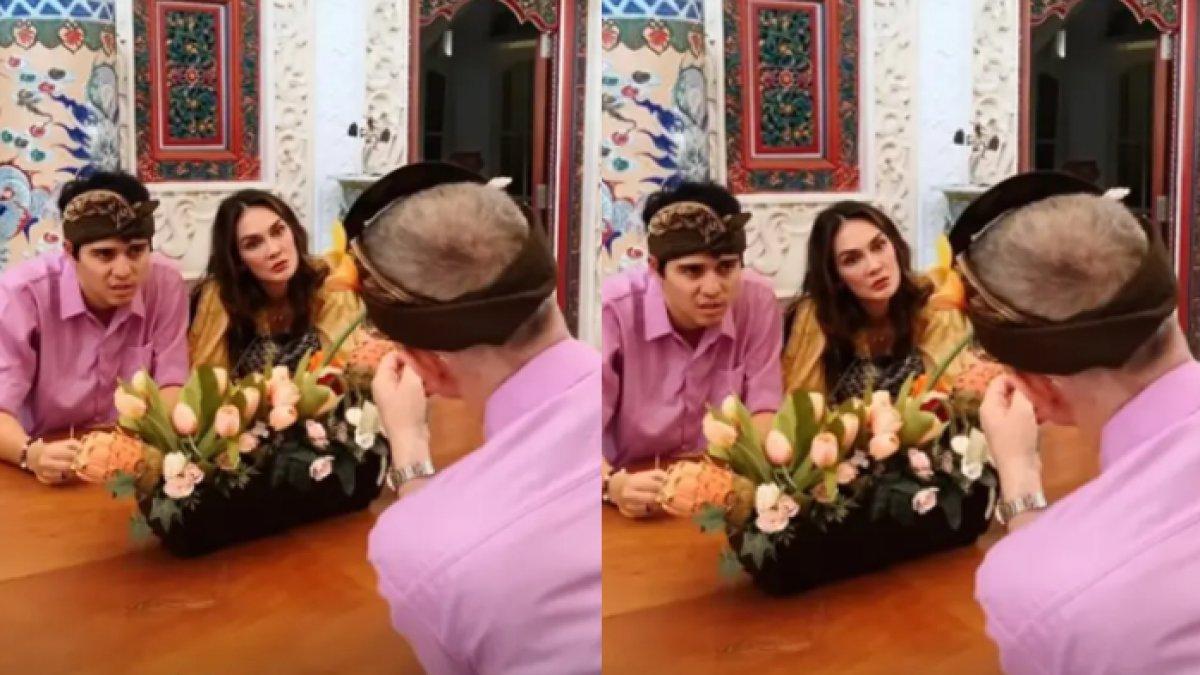 Luna Maya mendengarkan ayah Maxime Bouttier berbicara