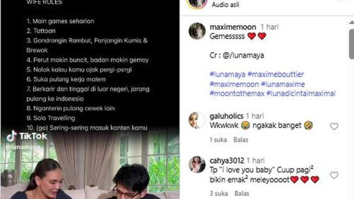 RUMAH TANGGA LUNA MAYA - Luna Maya secara terbuka mengungkap bahwa ia tak keberatan jika Maxime harus mengantarkan perempuan lain pulang.