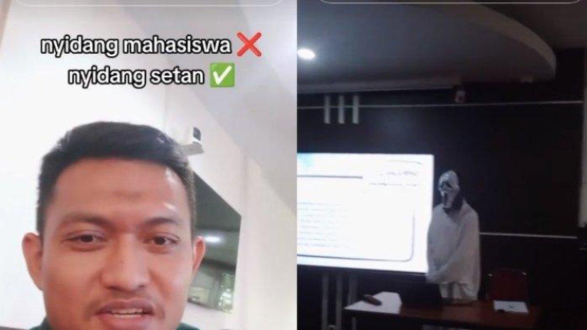 Mahasiswa kenakan kostum setan saat sidang skripsi