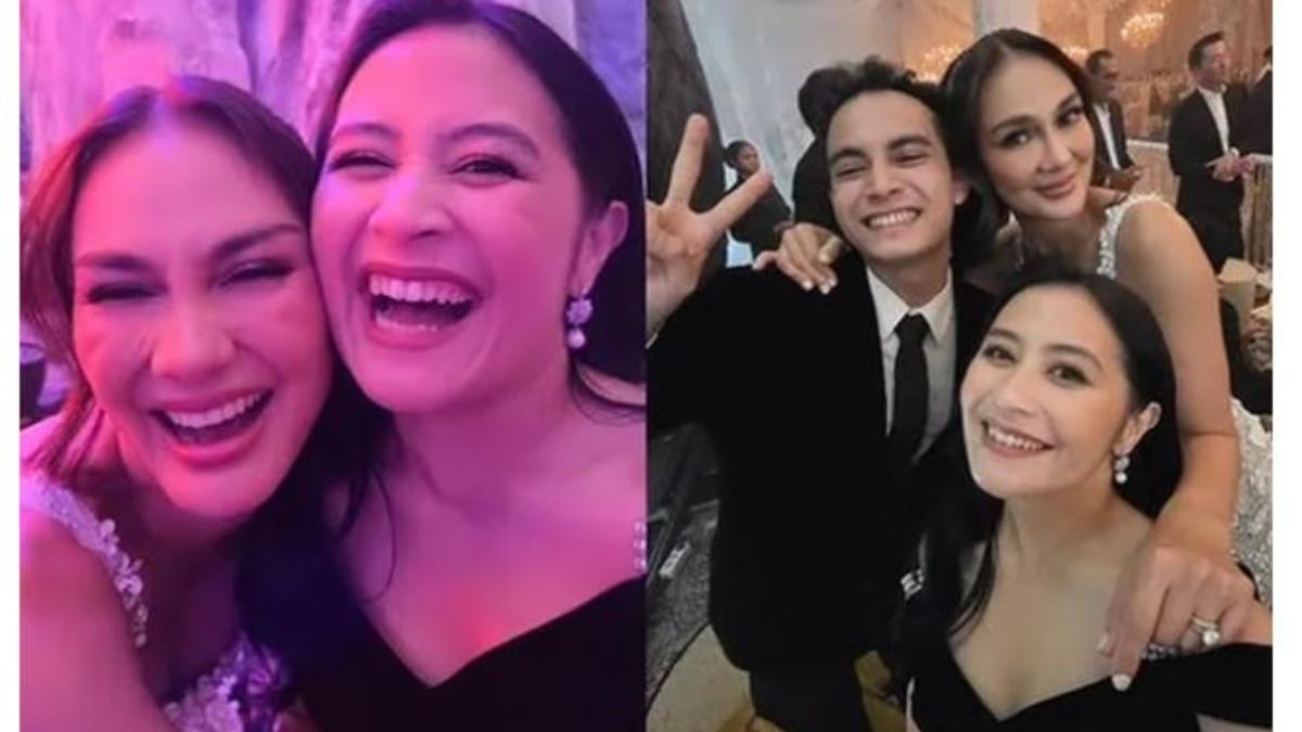 PRILLY LATUCONSINA HADIRI PERNIKAHAN MANTAN - Malam itu, Prilly Latuconsina tampil memukau dalam balutan gaun hitam off-shoulder yang anggun.