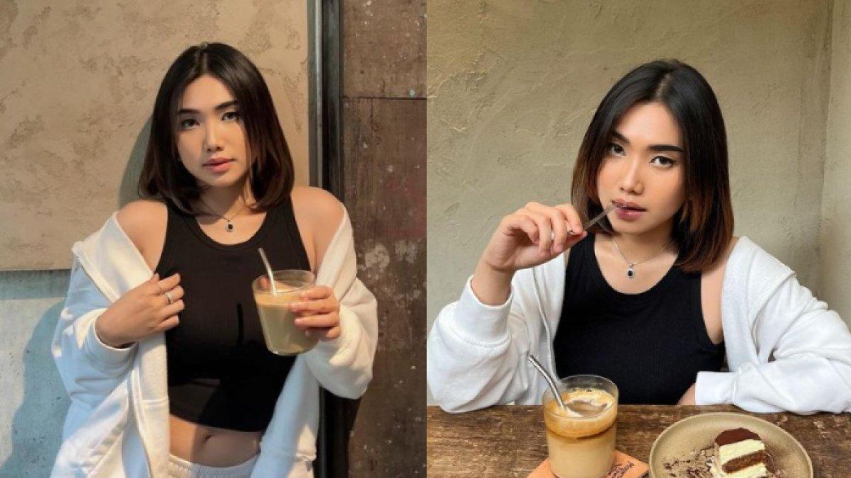 Marshella Aprilia asyik nikmati kopi