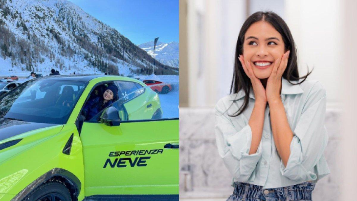 Maudy Ayunda menyambangi Livigno, Italia.