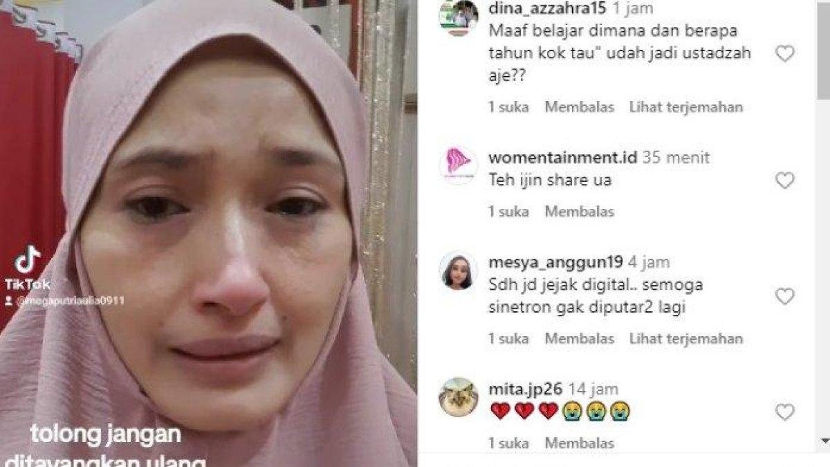 Mega Aulia menangis sinetron Tukang Bubur Naik Haji tayang ulang.