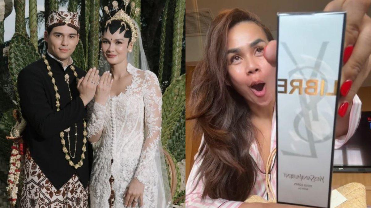 ISI SOUVENIR - Melaney Ricardo unboxing souvenir pernikahan  Luna Maya dan Maxime Bouttier, isinya barang-barang branded.