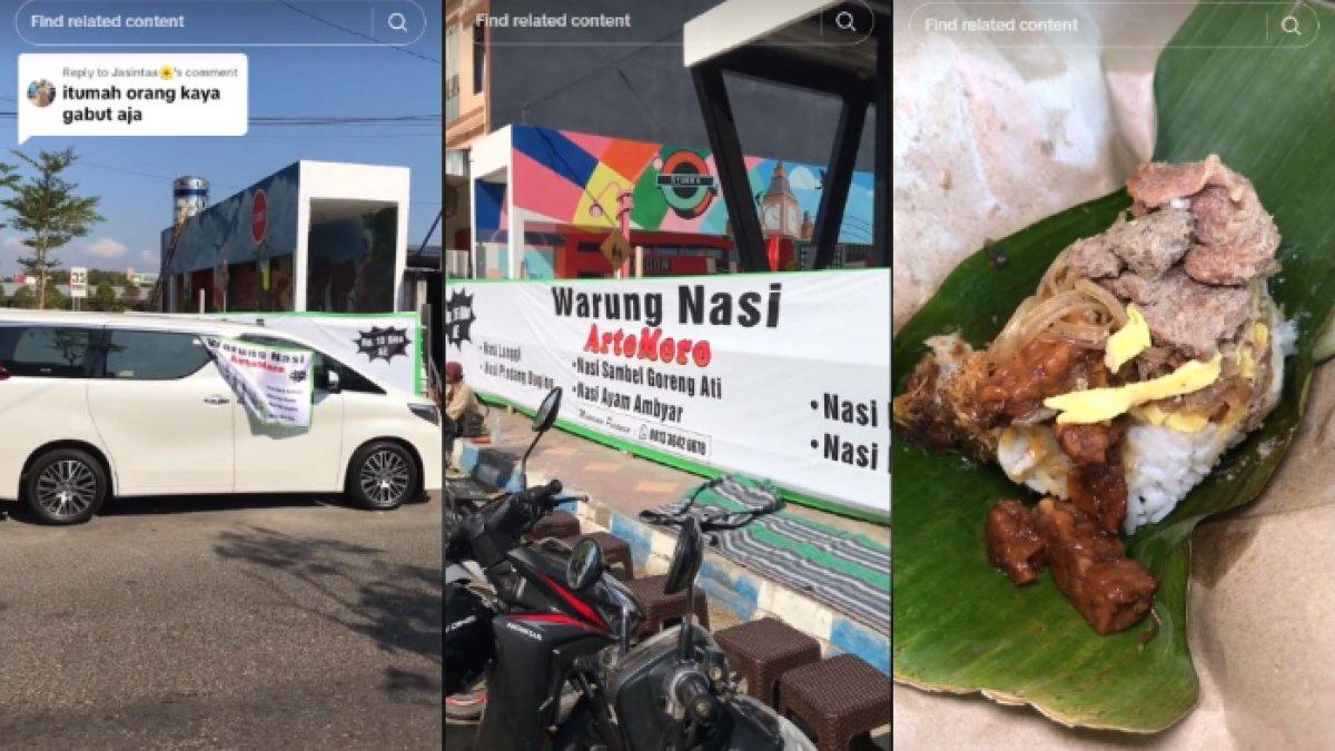 Mobil Alphard dijadikan gerobak untuk berjualan nasi