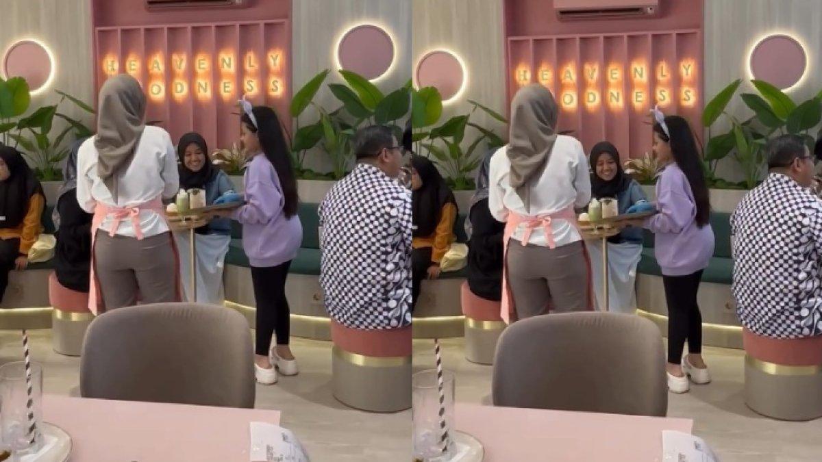 Momen Arsy Hermansyah layani pembeli