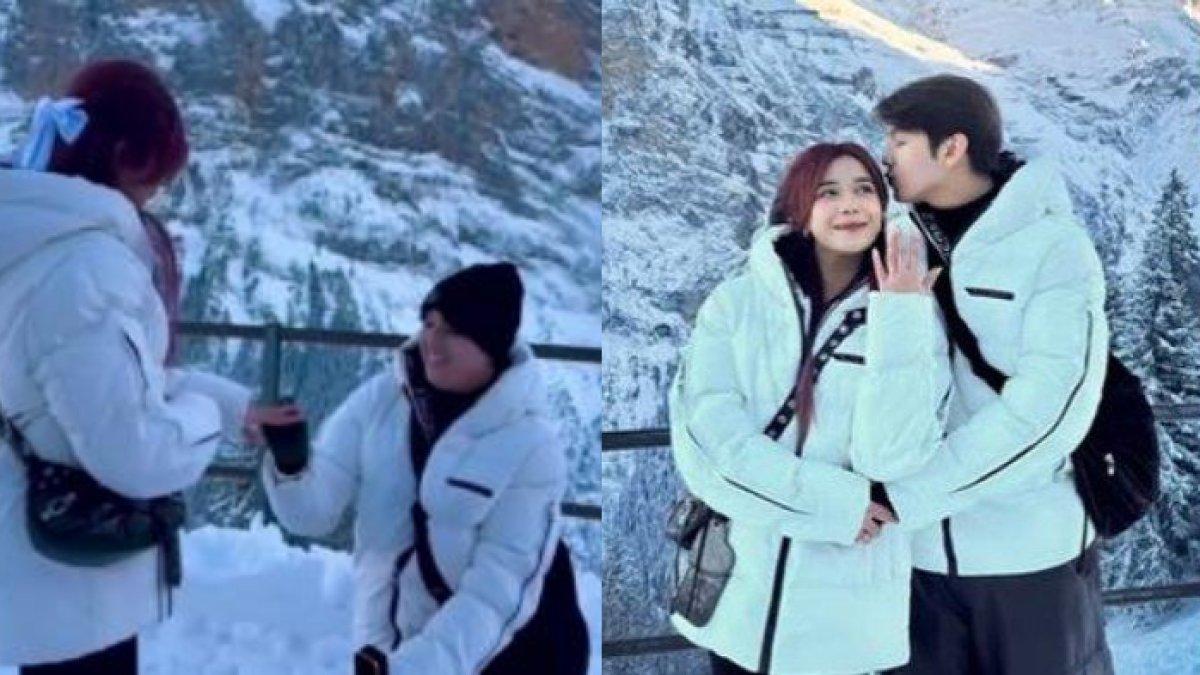 Momen Brisia Jodie dilamar Jonathan Alden di Swiss