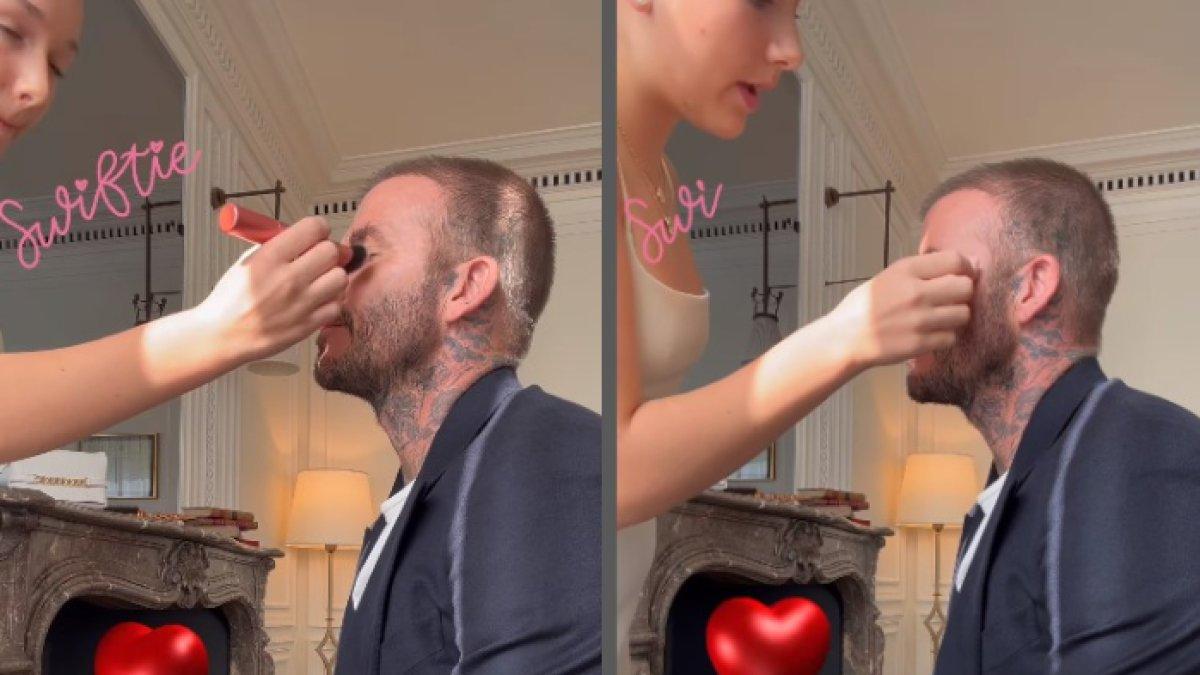 Momen David Beckham didandani anak bungsunya
