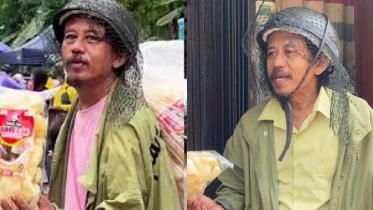 Momen Epy Kusnandar jualan kerupuk keliling