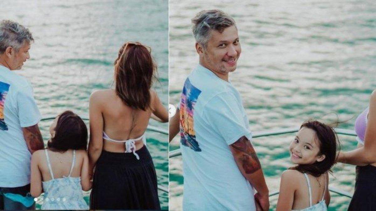 Momen Gisel, Gading Marten dan Gempi berlibur di Bali.