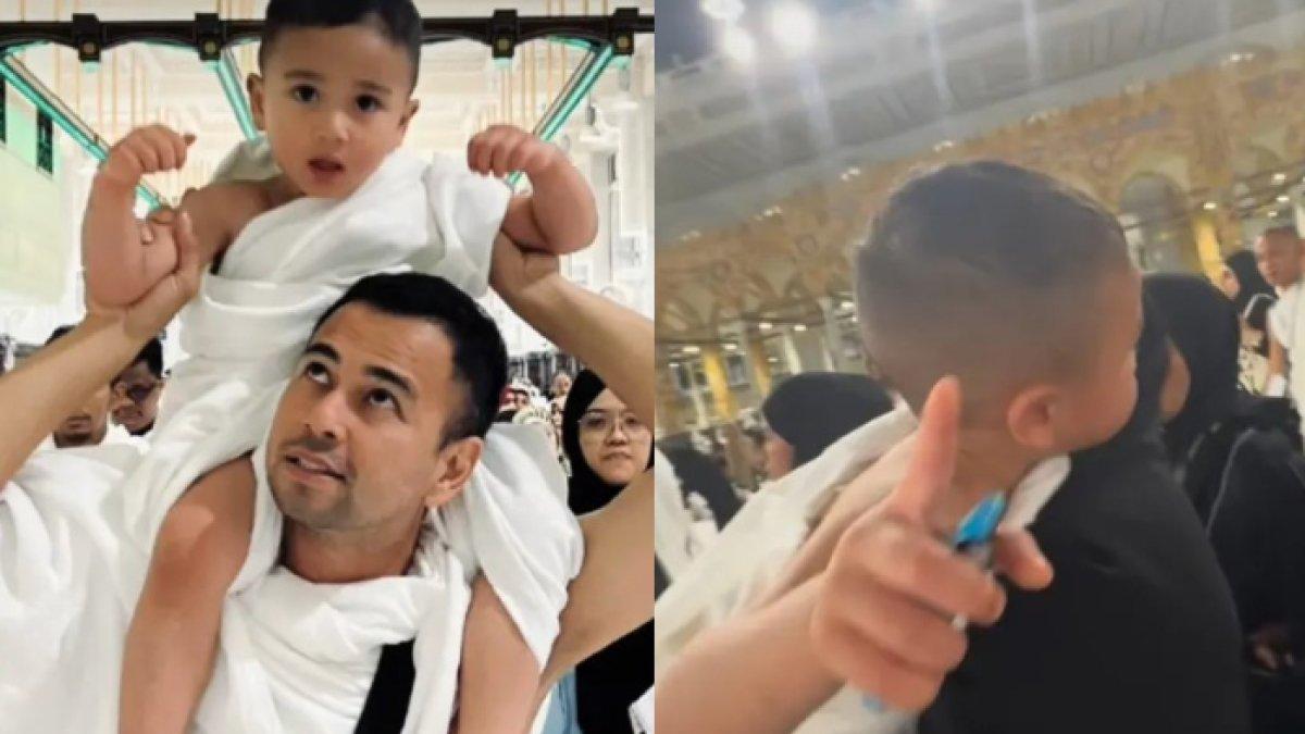 Momen Rayyanza digendiong Raffi Ahmad dan Nagita Slavina