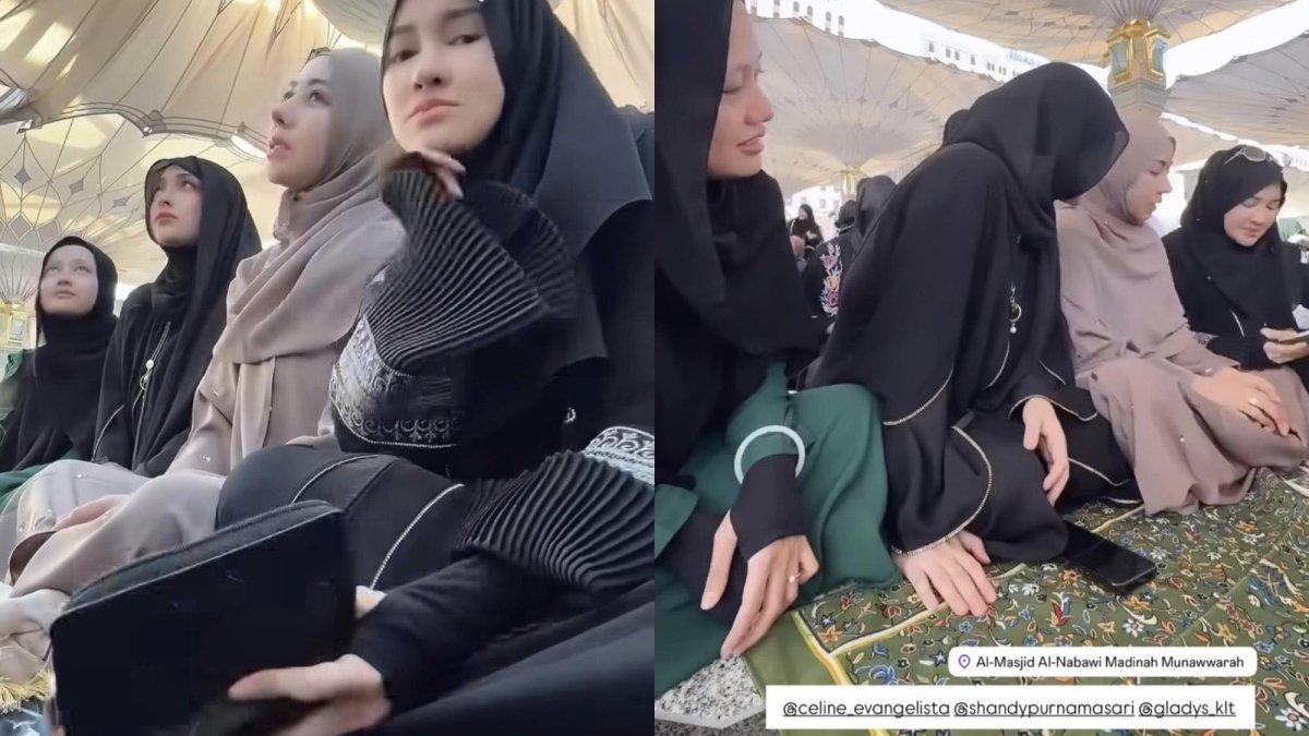 SUSUL KE MADINAH - Momen Shandy Purnamasari susul Celine Evangelista ke Tanah Suci.