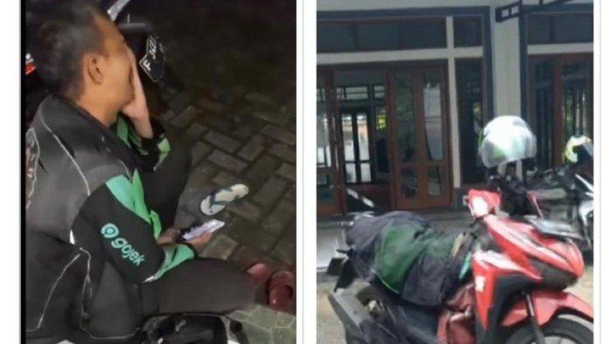 Momen Soleh menangisi motornya yang hilang dicuri