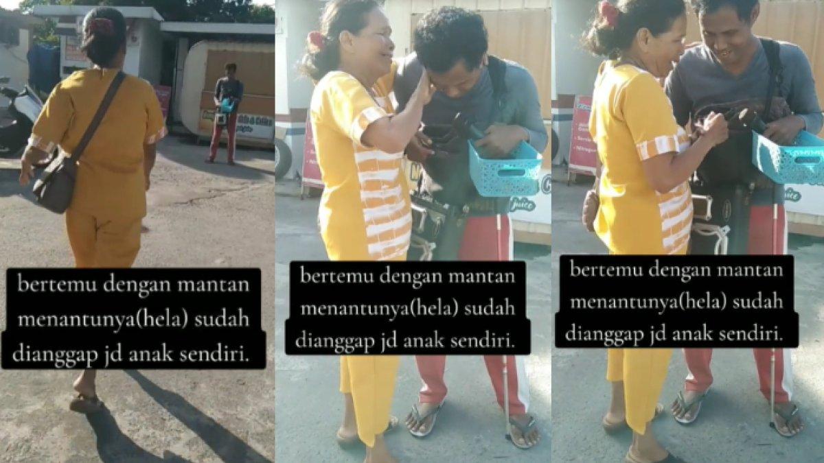 Momen haru seorang wanita tak sengaja bertemu mantan menantu