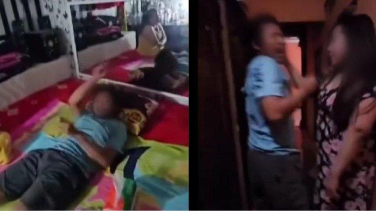 Momen istri pergoki suaminya ngamar dengan PSK di Kediri