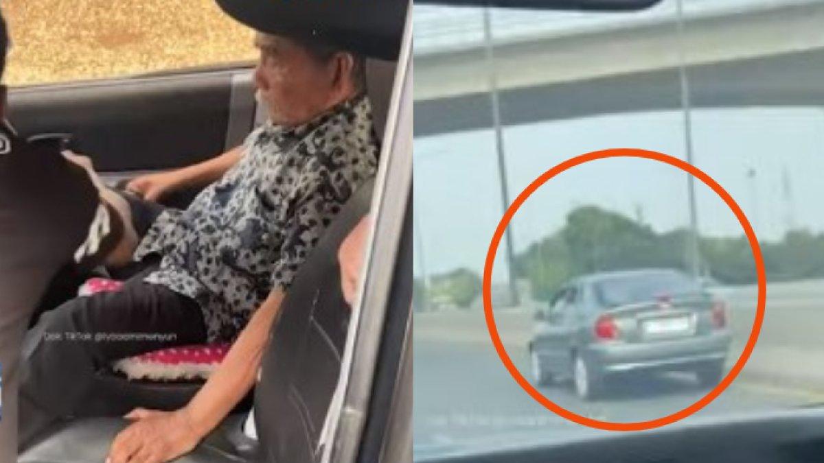 Momen kakek kena stroke nyetir mobil sendiri di jalan tol