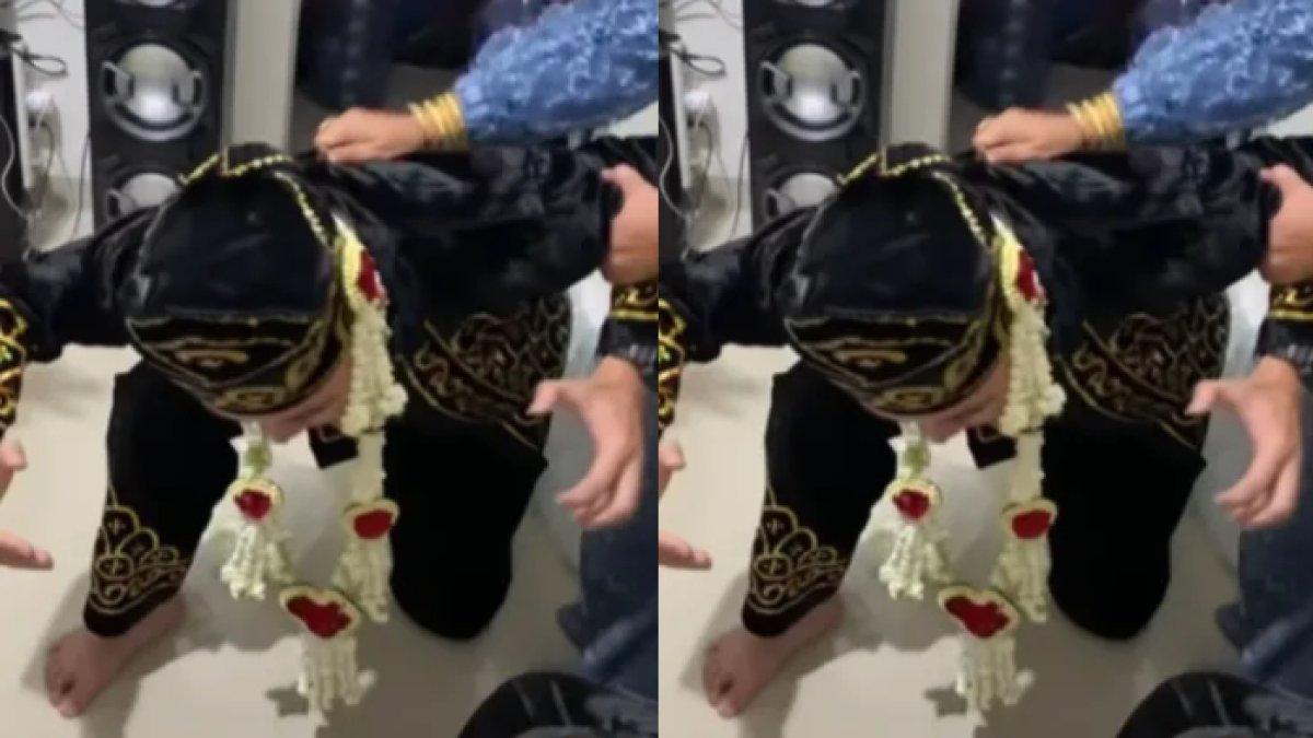 Momen pengantin pria kesurupan minta kembang 7 rupa