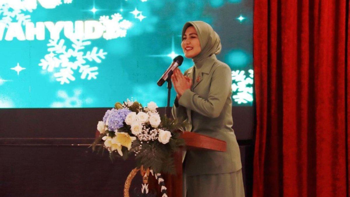 Momen pidato Juliana Moechtar saat serah terima jabatan baru sebagai Ketua Persit