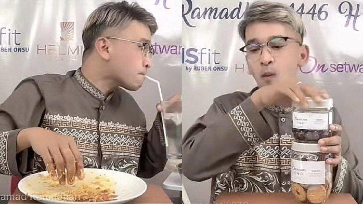 MAKAN SAHUR - Spekulasi mengenai Ruben menjadi mualaf kembali diperbincangkan setelah beredar momen di mana mantan suami Sarwendah itu diduga tengah menjalani sahur.