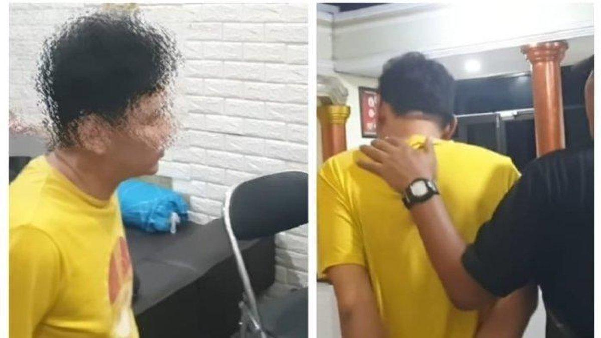 PERAS PACAR LELAKI - Muhammad Rayyan Alkadrie (MRA) membantah lakukan pemerasan kepada pacar lelakinya. Ia mengaku uangnya untuk membayar hotel. Pesinetron Muhammad Rayyan Alkadrie tertunduk dengan tangan terborgol ditangkap kasus peras pacar prianya. Enam video syur disita.