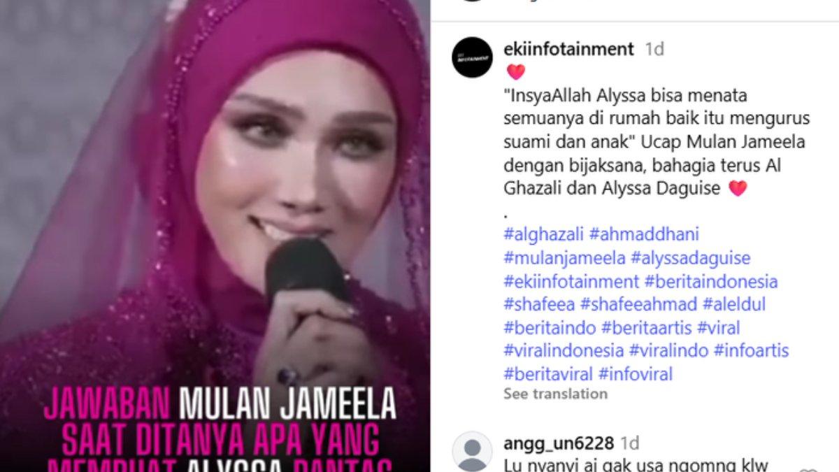 SIFAT ALYSSA BUAT MULAN JAMEELA SYOK - Mulan Jameela bongkar sifat asli Alyssa Daguise