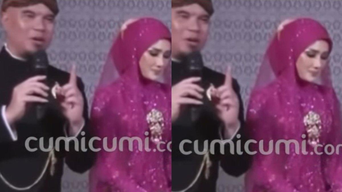 EKSPRESI MULAN JAMEELA - Mulan Jameela cuma menunduk saat Ahmad Dhani bicara soal Maia Estianty dapat suami lebih baik.