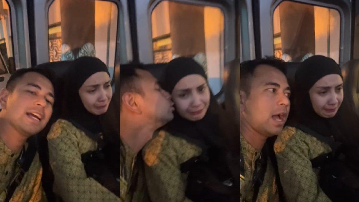 Nagita Slavina tak mampu menahan air matanya setelah pamitan dengan keluarga