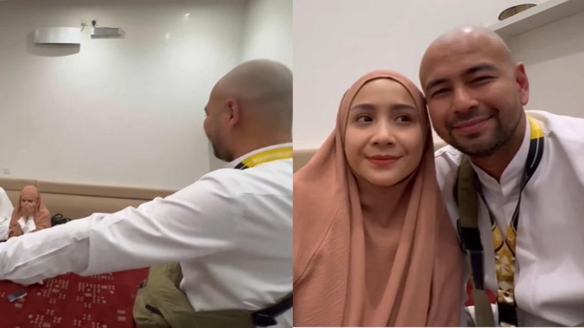 Nagita Slavina terkejut sampai menutup mulut ketika pertama kali melihat penampilan baru Raffi Ahmad