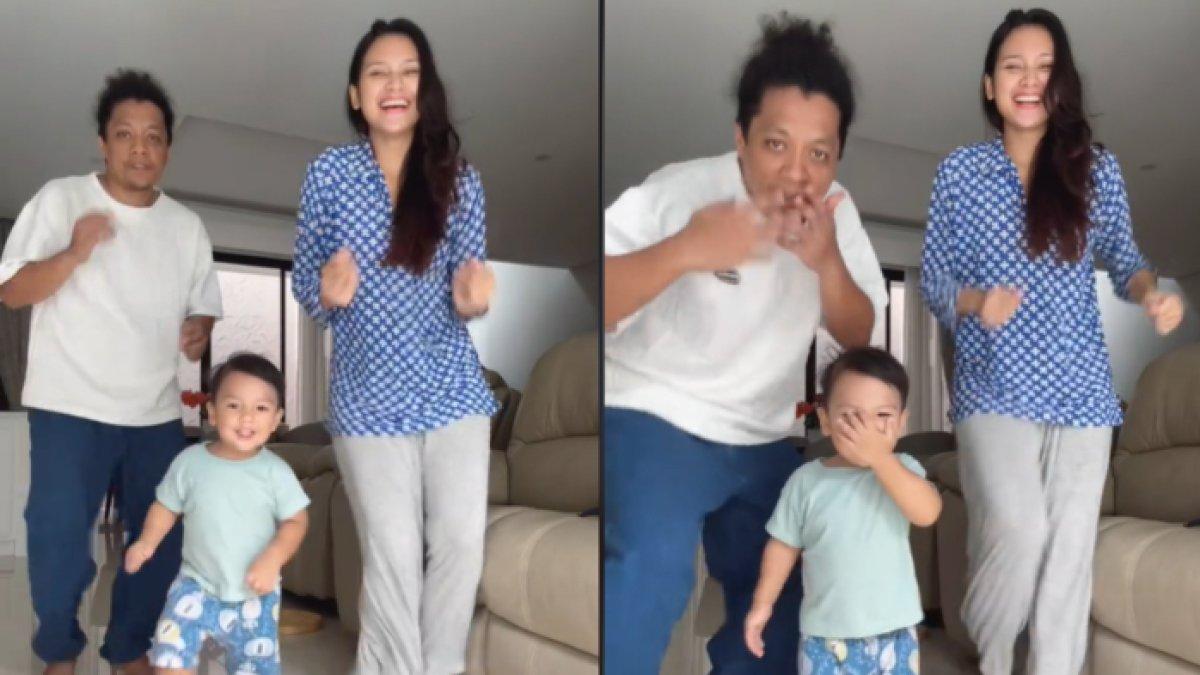 Naka antusias ikut berjoget seperti Arie dan Indah.